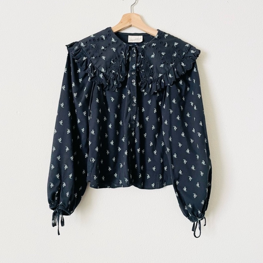 Universal Thread SMALL collared balloon sleeve bl… - image 2